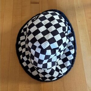 Black & White Checkered Kids Bucket Hat